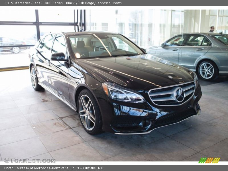 Black / Silk Beige/Espresso Brown 2015 Mercedes-Benz E 400 Sedan