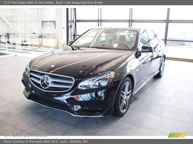 Black / Silk Beige/Espresso Brown 2015 Mercedes-Benz E 400 Sedan