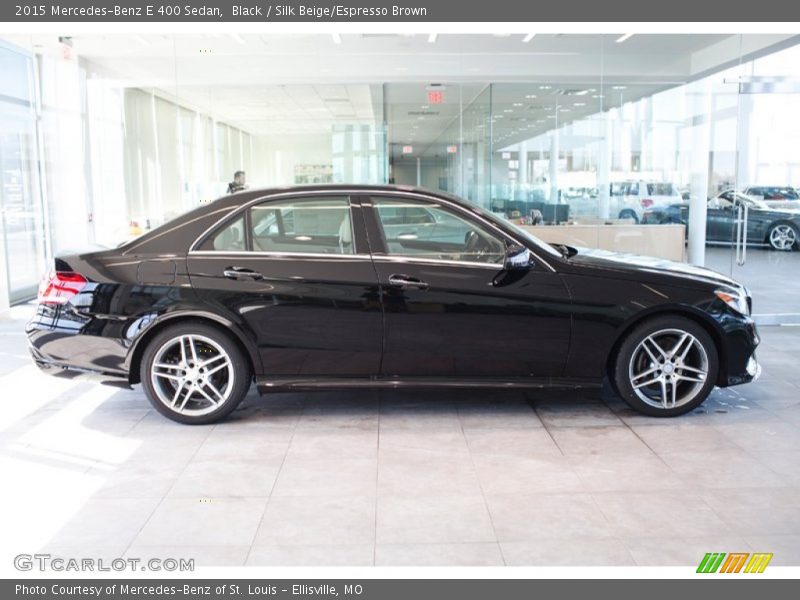 Black / Silk Beige/Espresso Brown 2015 Mercedes-Benz E 400 Sedan