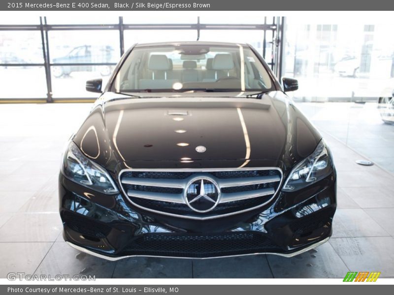 Black / Silk Beige/Espresso Brown 2015 Mercedes-Benz E 400 Sedan