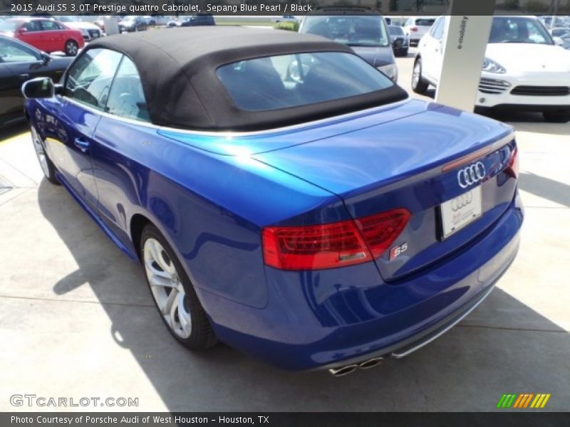 Sepang Blue Pearl / Black 2015 Audi S5 3.0T Prestige quattro Cabriolet