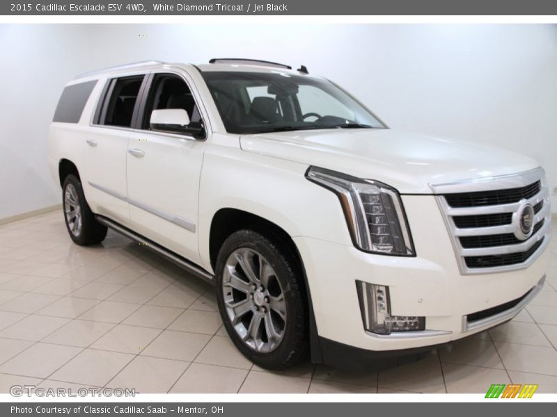 White Diamond Tricoat / Jet Black 2015 Cadillac Escalade ESV 4WD