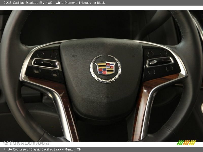 White Diamond Tricoat / Jet Black 2015 Cadillac Escalade ESV 4WD