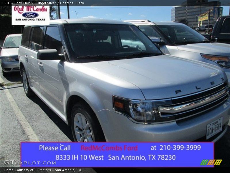 Ingot Silver / Charcoal Black 2014 Ford Flex SE