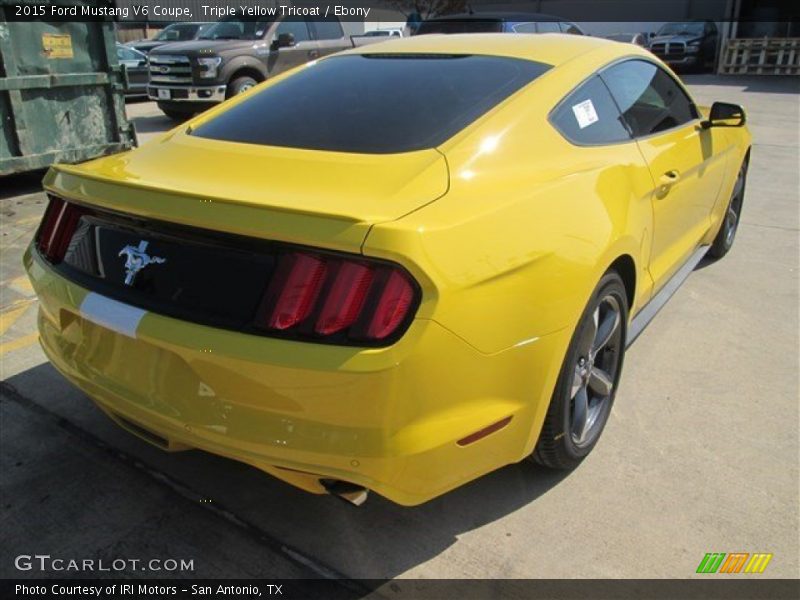Triple Yellow Tricoat / Ebony 2015 Ford Mustang V6 Coupe