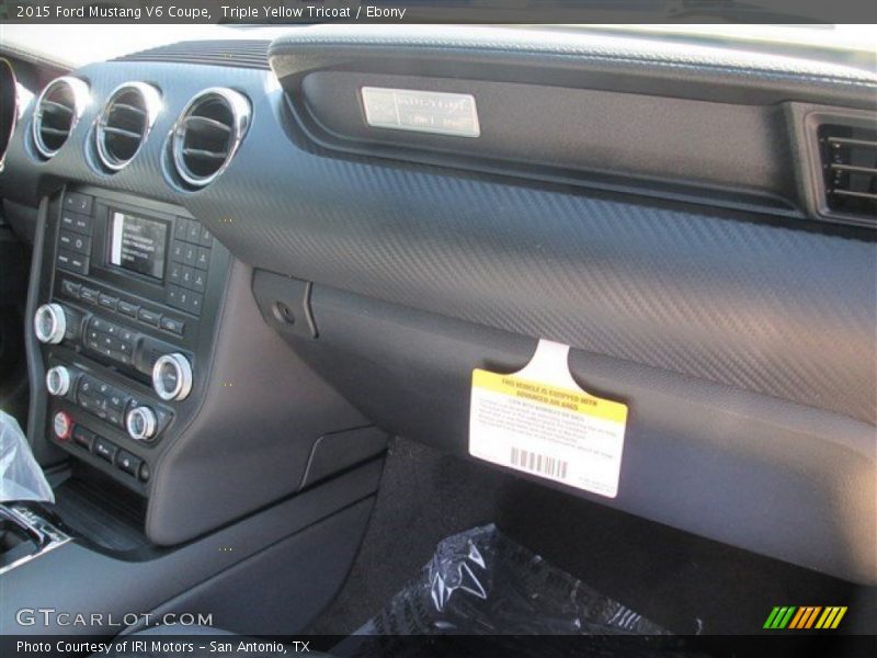 Triple Yellow Tricoat / Ebony 2015 Ford Mustang V6 Coupe