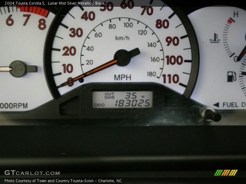 Lunar Mist Silver Metallic / Black 2004 Toyota Corolla S