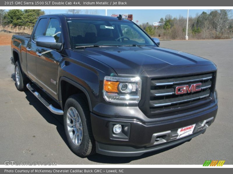 Iridium Metallic / Jet Black 2015 GMC Sierra 1500 SLT Double Cab 4x4