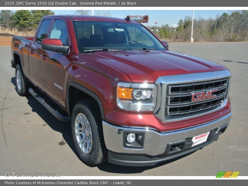 Sonoma Red Metallic / Jet Black 2015 GMC Sierra 1500 SLE Double Cab