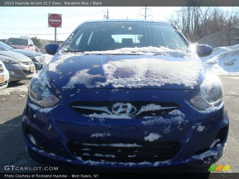 Marathon Blue / Black 2013 Hyundai Accent GS 5 Door