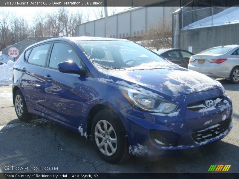Marathon Blue / Black 2013 Hyundai Accent GS 5 Door