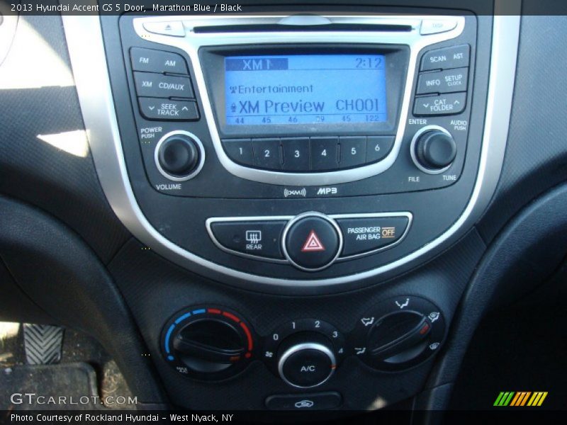 Marathon Blue / Black 2013 Hyundai Accent GS 5 Door