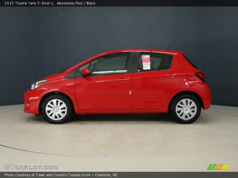 Absolutely Red / Black 2015 Toyota Yaris 5-Door L