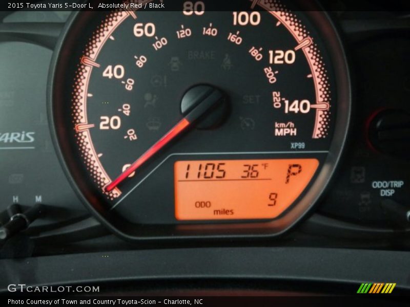 Absolutely Red / Black 2015 Toyota Yaris 5-Door L