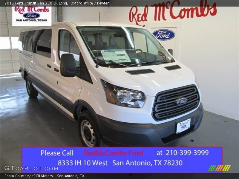 Oxford White / Pewter 2015 Ford Transit Van 350 LR Long
