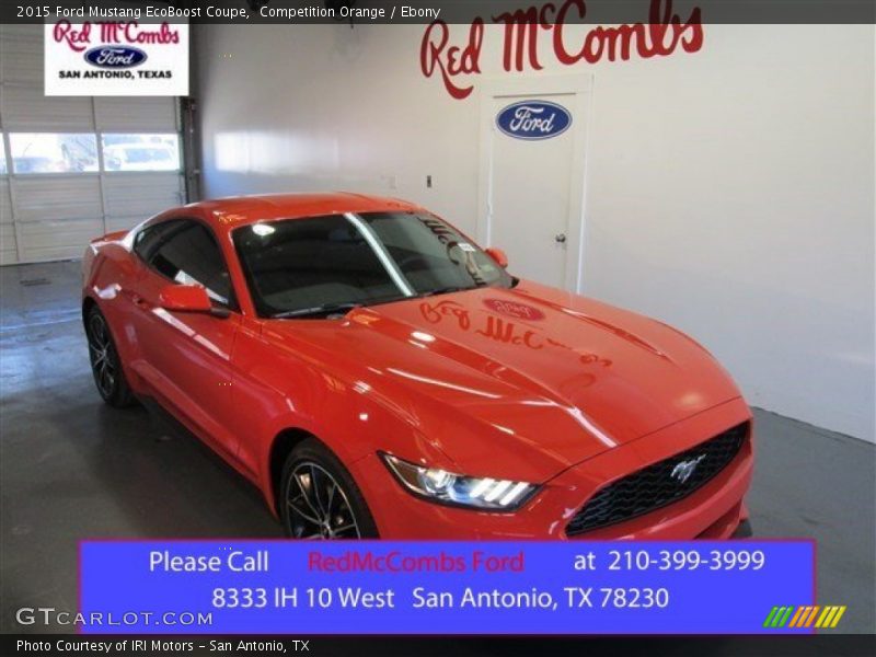 Competition Orange / Ebony 2015 Ford Mustang EcoBoost Coupe