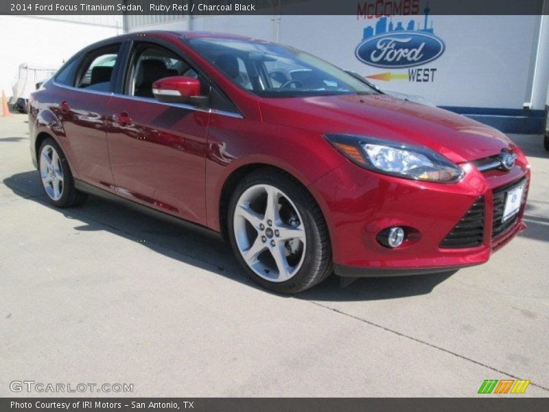 Ruby Red / Charcoal Black 2014 Ford Focus Titanium Sedan