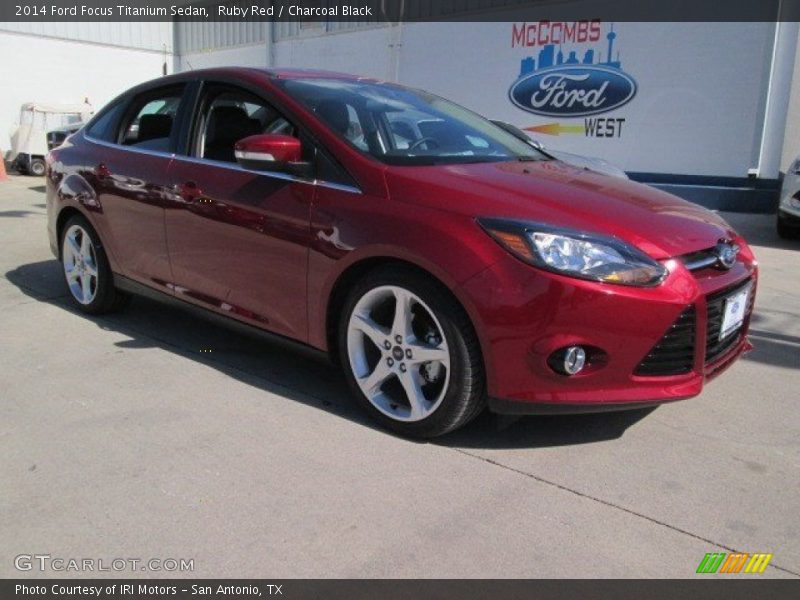 Ruby Red / Charcoal Black 2014 Ford Focus Titanium Sedan