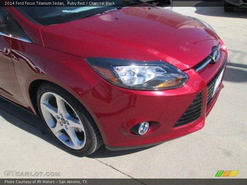Ruby Red / Charcoal Black 2014 Ford Focus Titanium Sedan