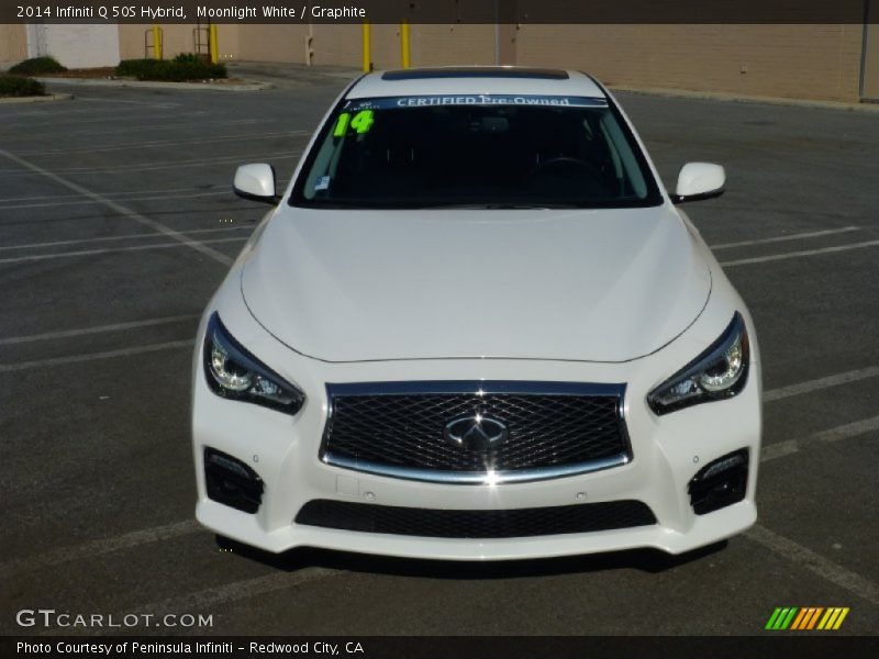 Moonlight White / Graphite 2014 Infiniti Q 50S Hybrid