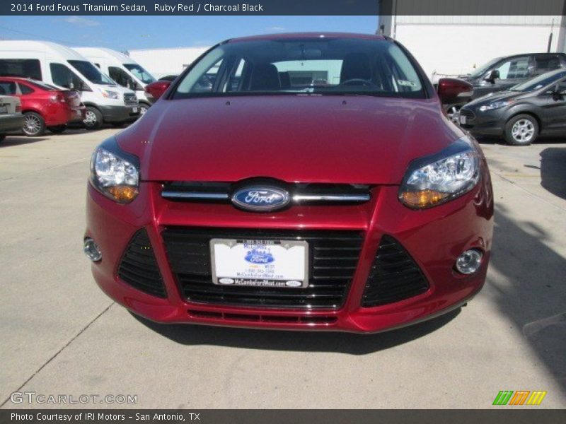Ruby Red / Charcoal Black 2014 Ford Focus Titanium Sedan