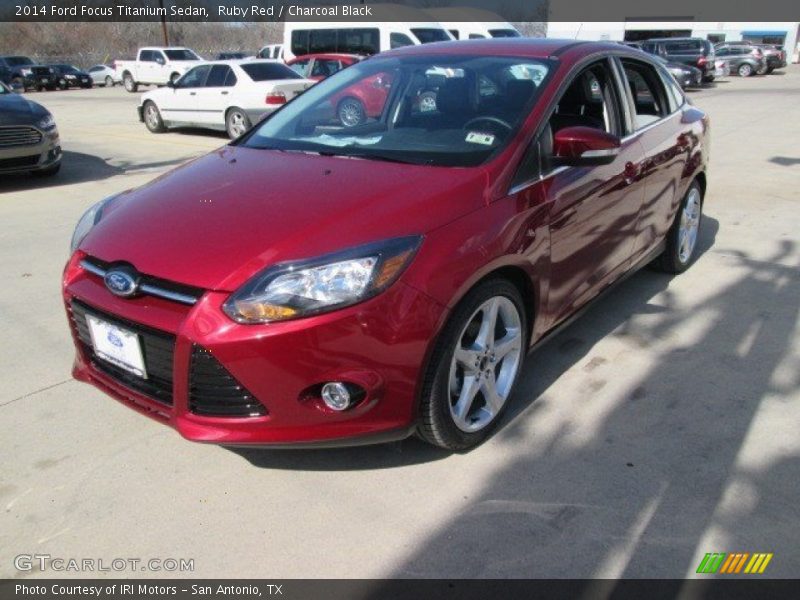 Ruby Red / Charcoal Black 2014 Ford Focus Titanium Sedan