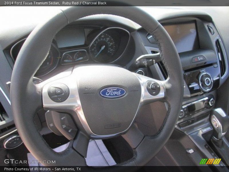 Ruby Red / Charcoal Black 2014 Ford Focus Titanium Sedan