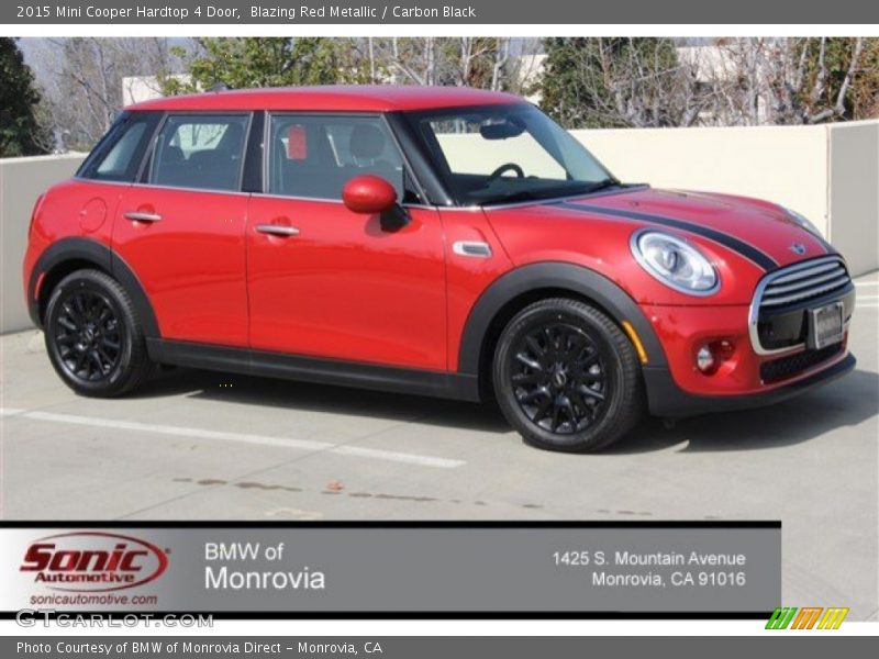 Blazing Red Metallic / Carbon Black 2015 Mini Cooper Hardtop 4 Door