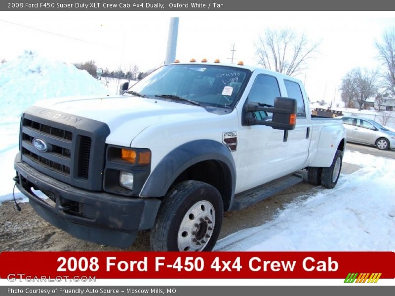 Oxford White / Tan 2008 Ford F450 Super Duty XLT Crew Cab 4x4 Dually