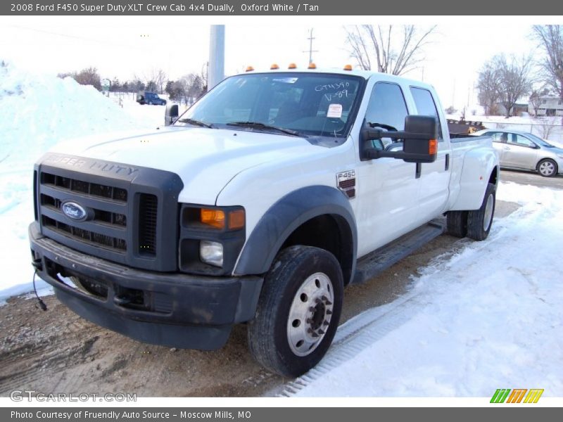 Oxford White / Tan 2008 Ford F450 Super Duty XLT Crew Cab 4x4 Dually