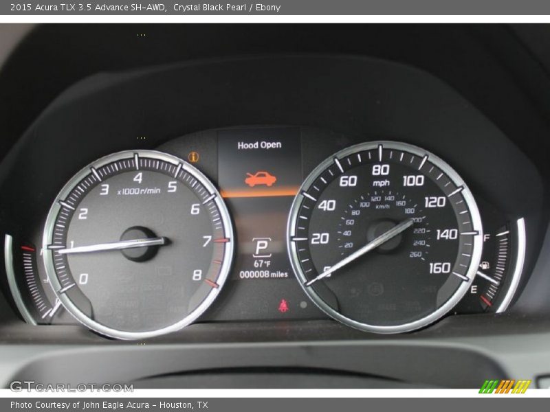 Crystal Black Pearl / Ebony 2015 Acura TLX 3.5 Advance SH-AWD