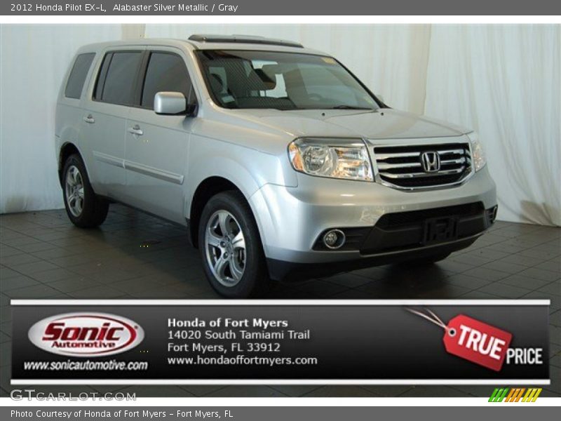 Alabaster Silver Metallic / Gray 2012 Honda Pilot EX-L