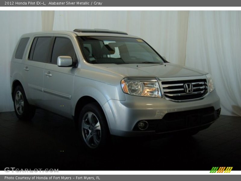 Alabaster Silver Metallic / Gray 2012 Honda Pilot EX-L