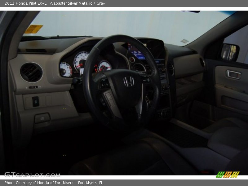 Alabaster Silver Metallic / Gray 2012 Honda Pilot EX-L