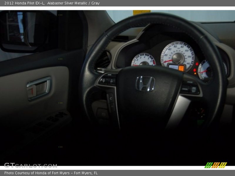 Alabaster Silver Metallic / Gray 2012 Honda Pilot EX-L