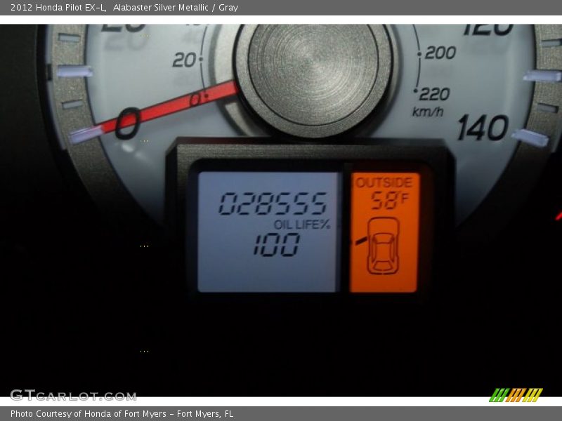 Alabaster Silver Metallic / Gray 2012 Honda Pilot EX-L