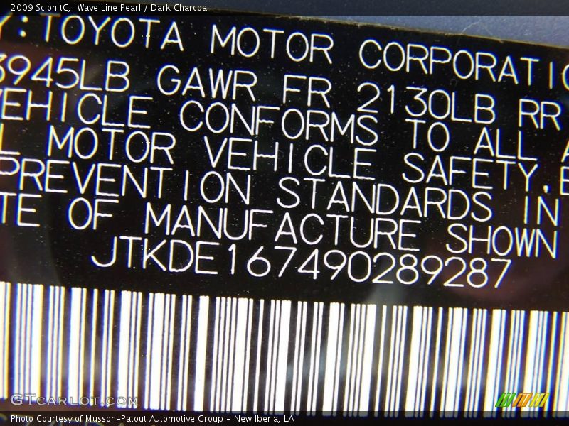 Wave Line Pearl / Dark Charcoal 2009 Scion tC