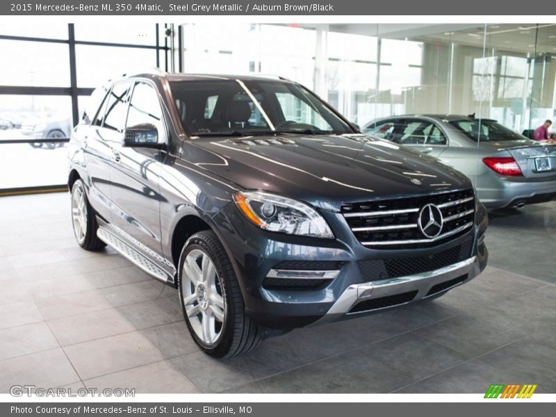 Steel Grey Metallic / Auburn Brown/Black 2015 Mercedes-Benz ML 350 4Matic