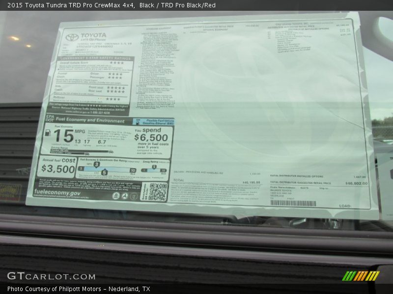 Black / TRD Pro Black/Red 2015 Toyota Tundra TRD Pro CrewMax 4x4