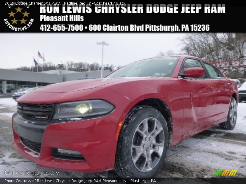 Redline Red Tri-Coat Pearl / Black 2015 Dodge Charger SXT AWD