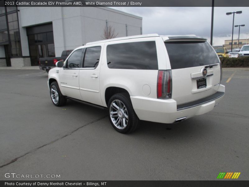White Diamond Tricoat / Ebony 2013 Cadillac Escalade ESV Premium AWD