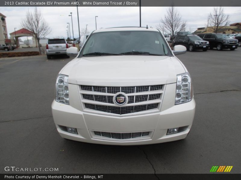 White Diamond Tricoat / Ebony 2013 Cadillac Escalade ESV Premium AWD