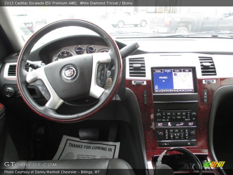 White Diamond Tricoat / Ebony 2013 Cadillac Escalade ESV Premium AWD