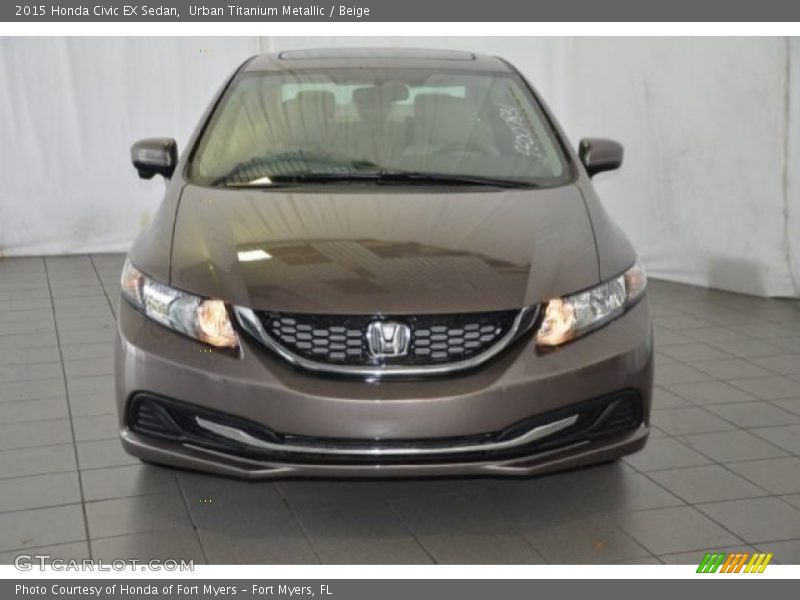 Urban Titanium Metallic / Beige 2015 Honda Civic EX Sedan