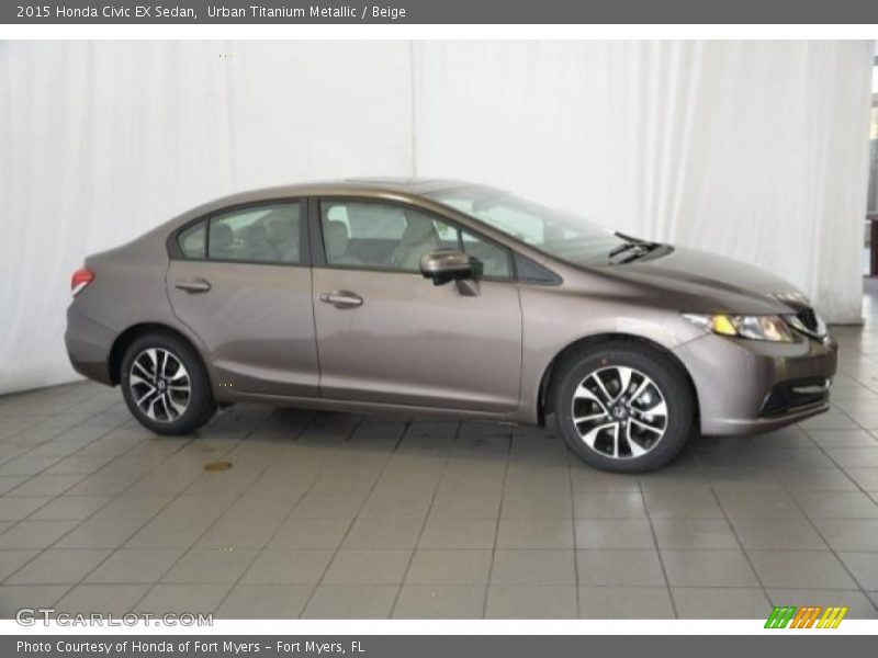 Urban Titanium Metallic / Beige 2015 Honda Civic EX Sedan