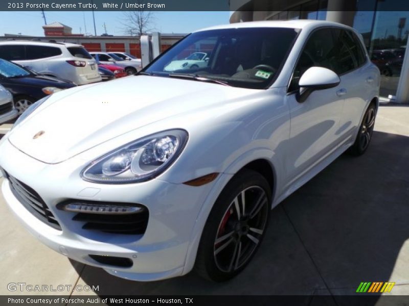 White / Umber Brown 2013 Porsche Cayenne Turbo