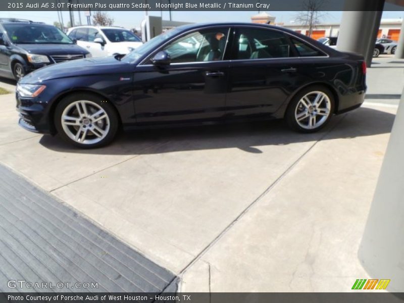 Moonlight Blue Metallic / Titanium Gray 2015 Audi A6 3.0T Premium Plus quattro Sedan