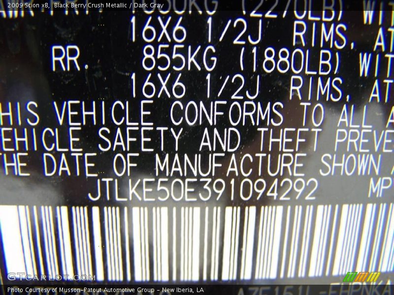 Black Berry Crush Metallic / Dark Gray 2009 Scion xB