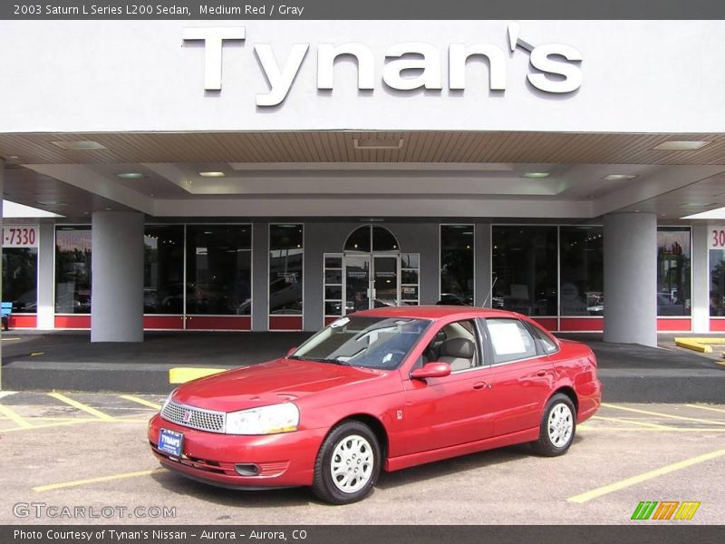 Medium Red / Gray 2003 Saturn L Series L200 Sedan