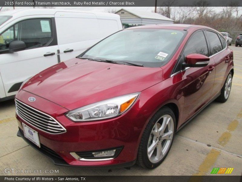 Ruby Red Metallic / Charcoal Black 2015 Ford Focus Titanium Hatchback